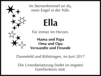 Traueranzeige von Ella  von Magdeburger Volksstimme
