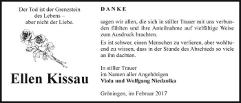 Traueranzeige von Ellen Kissau  von Magdeburger Volksstimme