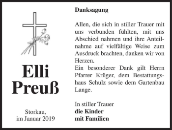Traueranzeige von Elli Preuß  von Magdeburger Volksstimme
