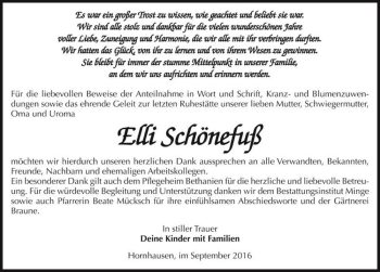 Traueranzeige von Elli Schönefuß  von Magdeburger Volksstimme