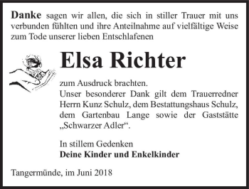 Traueranzeige von Elsa Richter  von Magdeburger Volksstimme