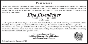 Traueranzeige von Else Eisenächer  von Magdeburger Volksstimme