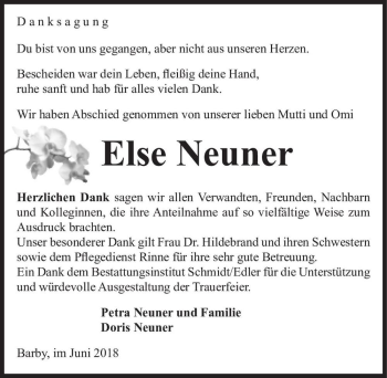 Traueranzeige von Else Neuner  von Magdeburger Volksstimme