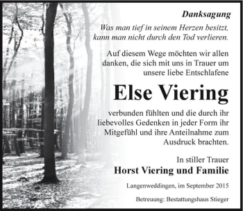 Traueranzeige von Else Viering  von Magdeburger Volksstimme
