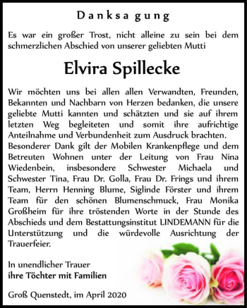 Traueranzeige von Elvira Spillecke  von Magdeburger Volksstimme