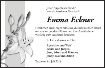 Traueranzeige von Emma Eckner  von Magdeburger Volksstimme