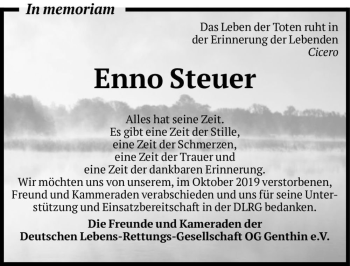 Traueranzeige von Enno Steuer  von Magdeburger Volksstimme
