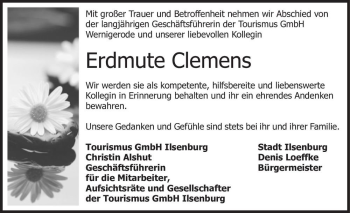Traueranzeige von Erdmute  Clemens  von Magdeburger Volksstimme