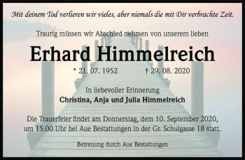 Traueranzeige von Erhard Himmelreich  von Magdeburger Volksstimme