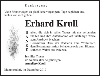 Traueranzeige von Erhard Krull  von Magdeburger Volksstimme