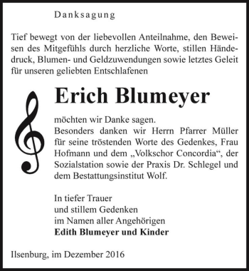Traueranzeige von Erich Blumeyer  von Magdeburger Volksstimme