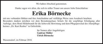 Traueranzeige von Erika Börnecke  von Magdeburger Volksstimme