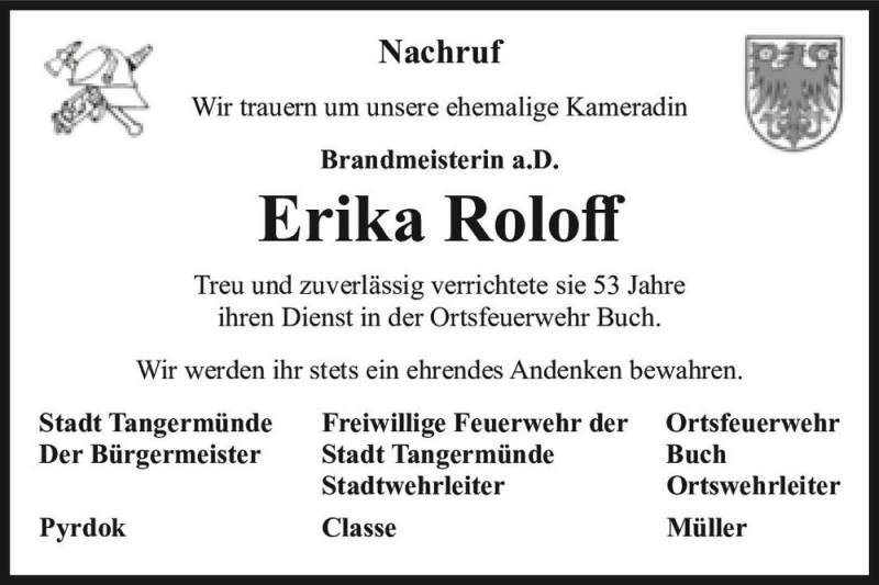  Traueranzeige für Erika Roloff  vom 06.04.2022 aus Magdeburger Volksstimme