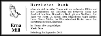 Traueranzeige von Erna Mill  von Magdeburger Volksstimme
