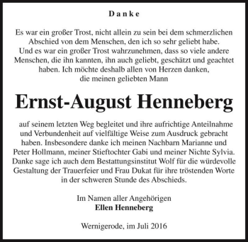 Traueranzeige von Ernst-August Henneberg  von Magdeburger Volksstimme