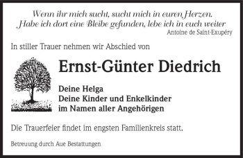 Traueranzeige von Ernst-Günter Diedrich  von Magdeburger Volksstimme