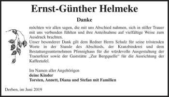 Traueranzeige von Ernst-Günther Helmeke  von Magdeburger Volksstimme