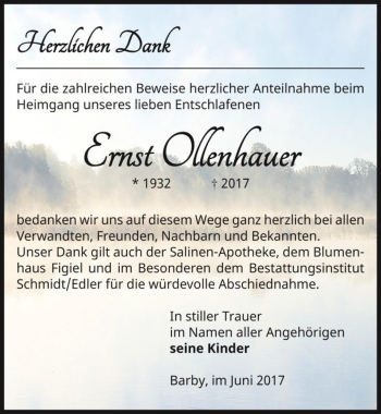 Traueranzeige von Ernst Ollenhauer  von Magdeburger Volksstimme
