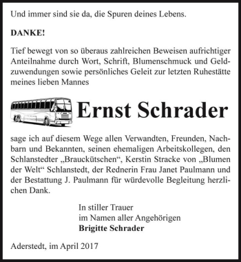 Traueranzeige von Ernst Schrader  von Magdeburger Volksstimme