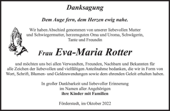 Traueranzeige von Eva-Maria Rotter  von Magdeburger Volksstimme