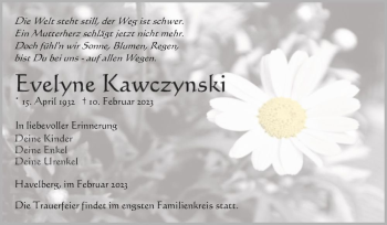 Traueranzeige von Evelyne Kawczynski  von Magdeburger Volksstimme