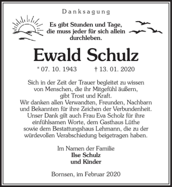 Traueranzeige von Ewald Schulz  von Magdeburger Volksstimme