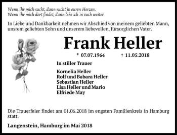 Traueranzeige von Frank Heller  von Magdeburger Volksstimme