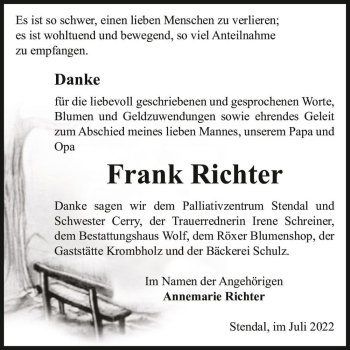 Traueranzeige von Frank Richter  von Magdeburger Volksstimme