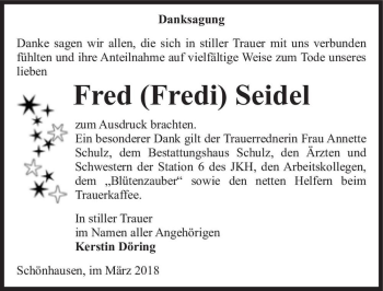 Traueranzeige von Fred 