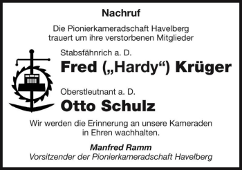 Traueranzeige von Fred 