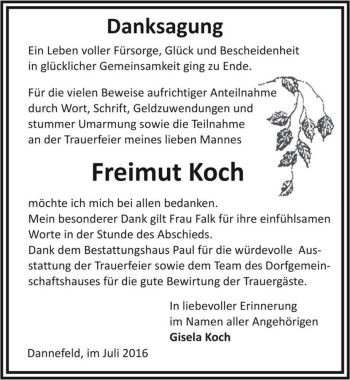 Traueranzeige von Freimut Koch  von Magdeburger Volksstimme