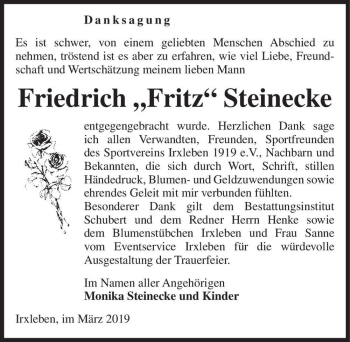 Traueranzeige von Friedrich ,,Fritz