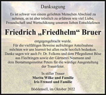 Traueranzeige von Friedrich 