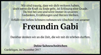 Traueranzeige von Gabi Hennigs  von Magdeburger Volksstimme