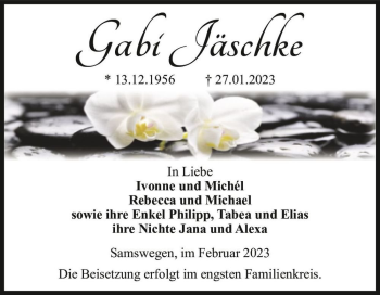 Traueranzeige von Gabi Jäschke  von Magdeburger Volksstimme