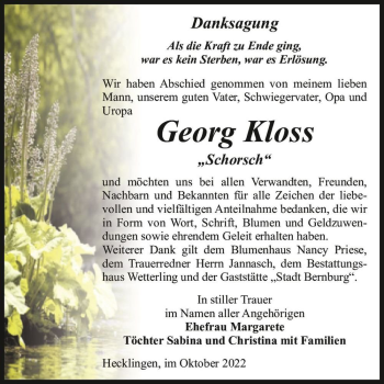 Traueranzeige von Georg 