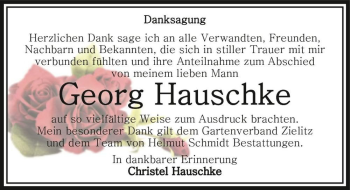 Traueranzeige von Georg Hauschke  von Magdeburger Volksstimme