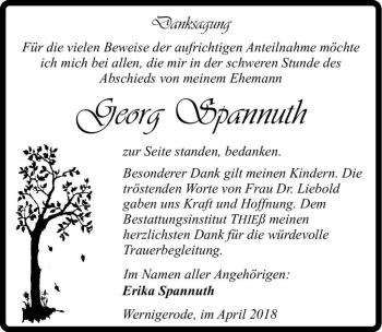 Traueranzeige von Georg Spannuth  von Magdeburger Volksstimme