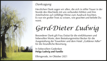Traueranzeige von Gerd-Dieter Ludwig  von Magdeburger Volksstimme