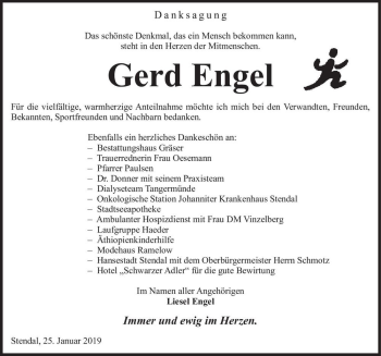 Traueranzeige von Gerd Engel  von Magdeburger Volksstimme