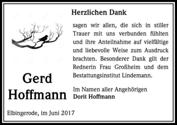 Traueranzeige von Gerd Hoffmann  von Magdeburger Volksstimme
