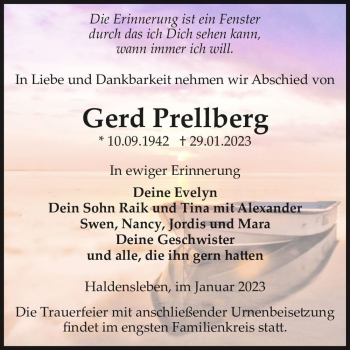 Traueranzeige von Gerd Prellberg  von Magdeburger Volksstimme