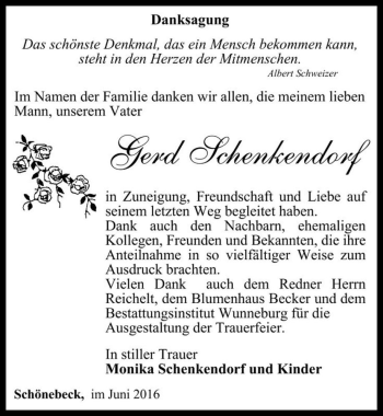 Traueranzeige von Gerd Schenkendorf  von Magdeburger Volksstimme