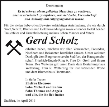 Traueranzeige von Gerd Scholz  von Magdeburger Volksstimme