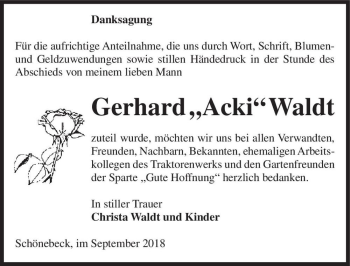 Traueranzeige von Gerhard 
