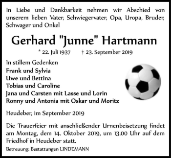 Traueranzeige von Gerhard 