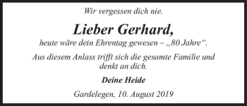Traueranzeige von Gerhard  von Magdeburger Volksstimme