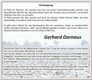 Traueranzeige von Gerhard Dornaus  von Magdeburger Volksstimme