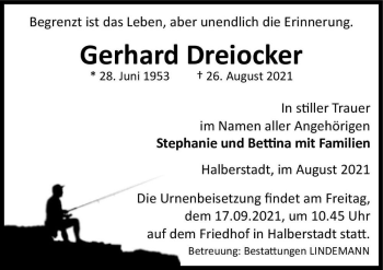 Traueranzeige von Gerhard Dreiocker  von Magdeburger Volksstimme