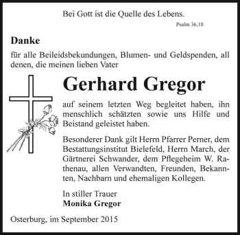 Traueranzeige von Gerhard Gregor  von Magdeburger Volksstimme